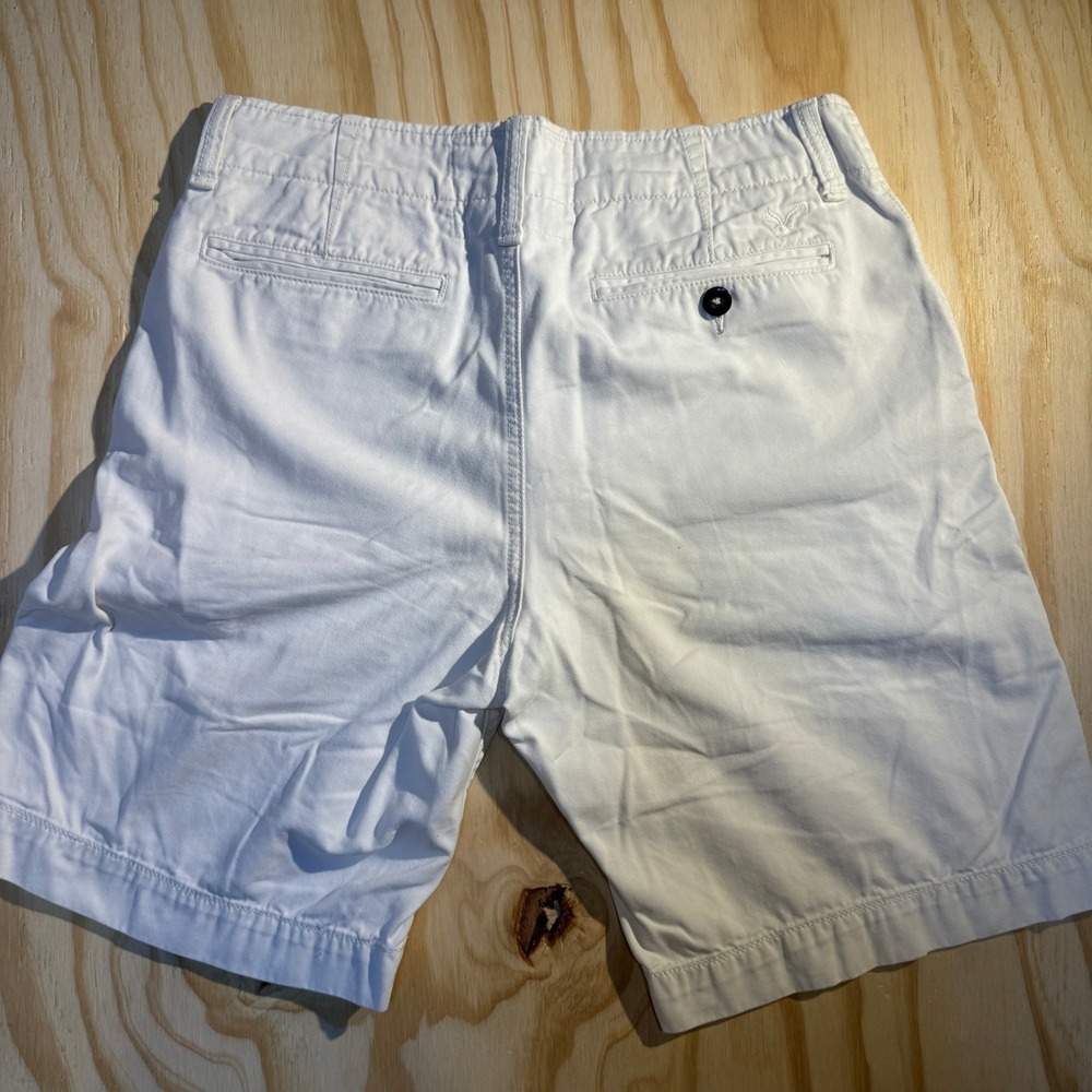 American Eagle Men's Classic Length Chino Shorts White Cotton Summer Bottoms 30 - Picture 3 of 5